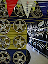 Tires and rims on display